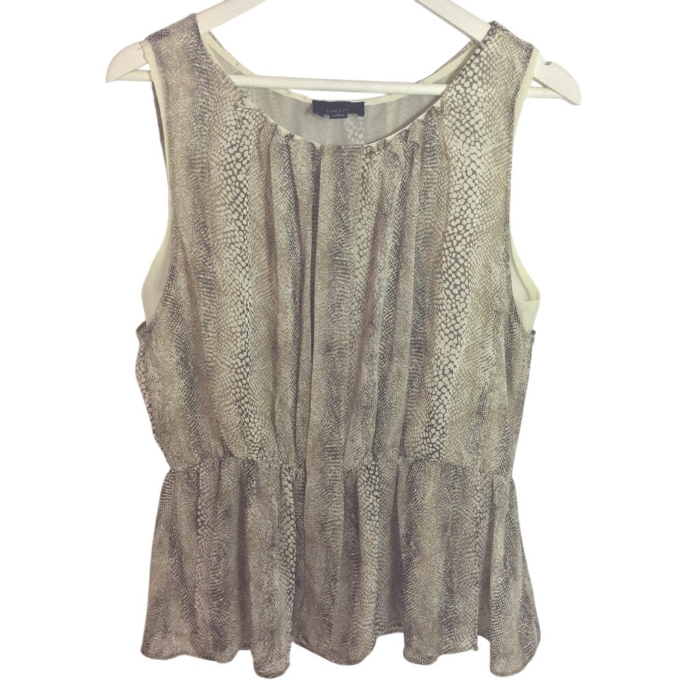 Lumiere Women's‎ Snake Print Sleeveless Peplum Top Size Large